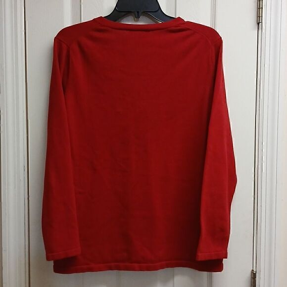 ❄️Tommy Hilfiger Red Sweatshirt with Long Sleeves and Classic Crew Neck - Picture 5 of 6